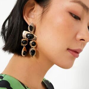 New! Tuckernuck Petite Moments Black Multi Stone Earrings NWOT